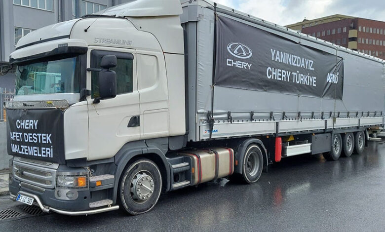 Chery’nin Depremzedelere Yardım TIR’ı